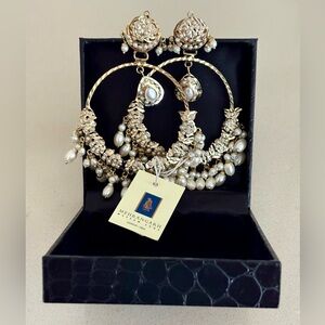 Bali Style Pearl Hoop Earrings